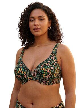 Freya Sunset In Seville High Apex Underwire Bikini Top 32DDD NWT Floral Swim